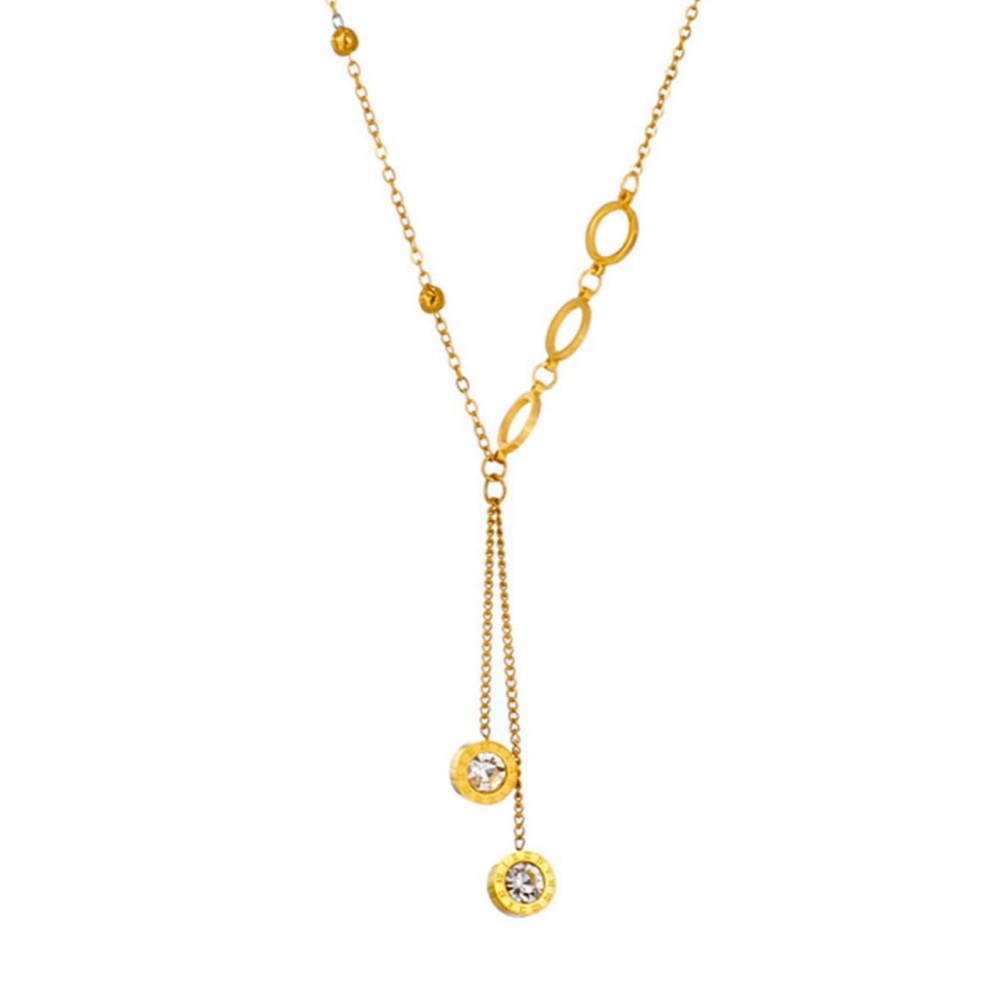 Not Rated Gold Necklace with Crystal Drops